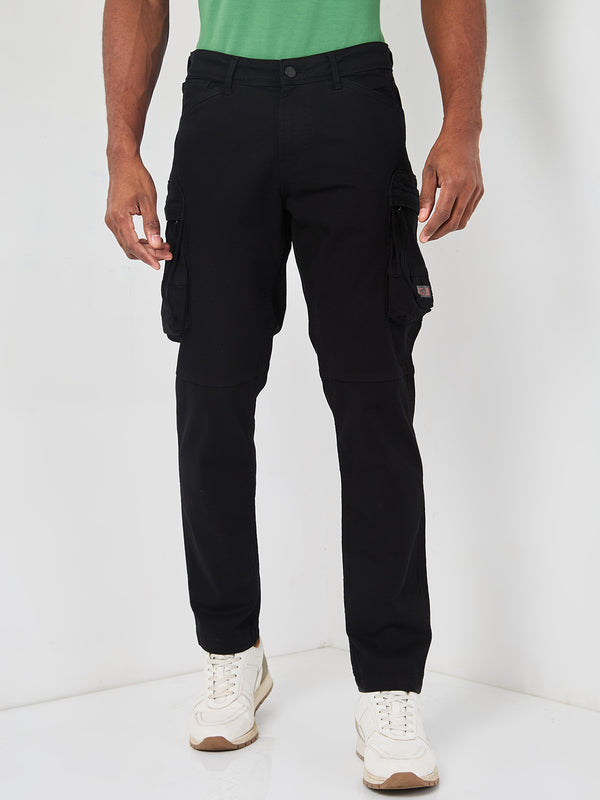 Killer Men Black Solid Cargo