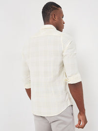 Killer Men Light Green Checks Slim Fit Shirts