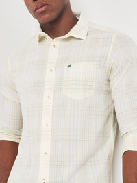 Killer Men Light Green Checks Slim Fit Shirts