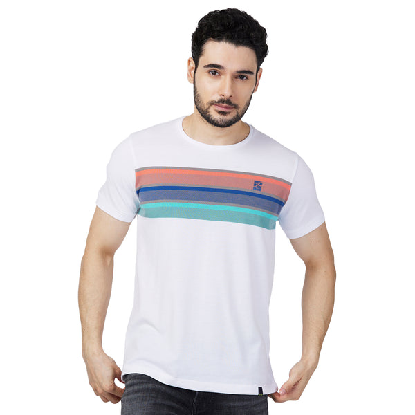 Killer Men White Printed Slim Fit T-Shirt