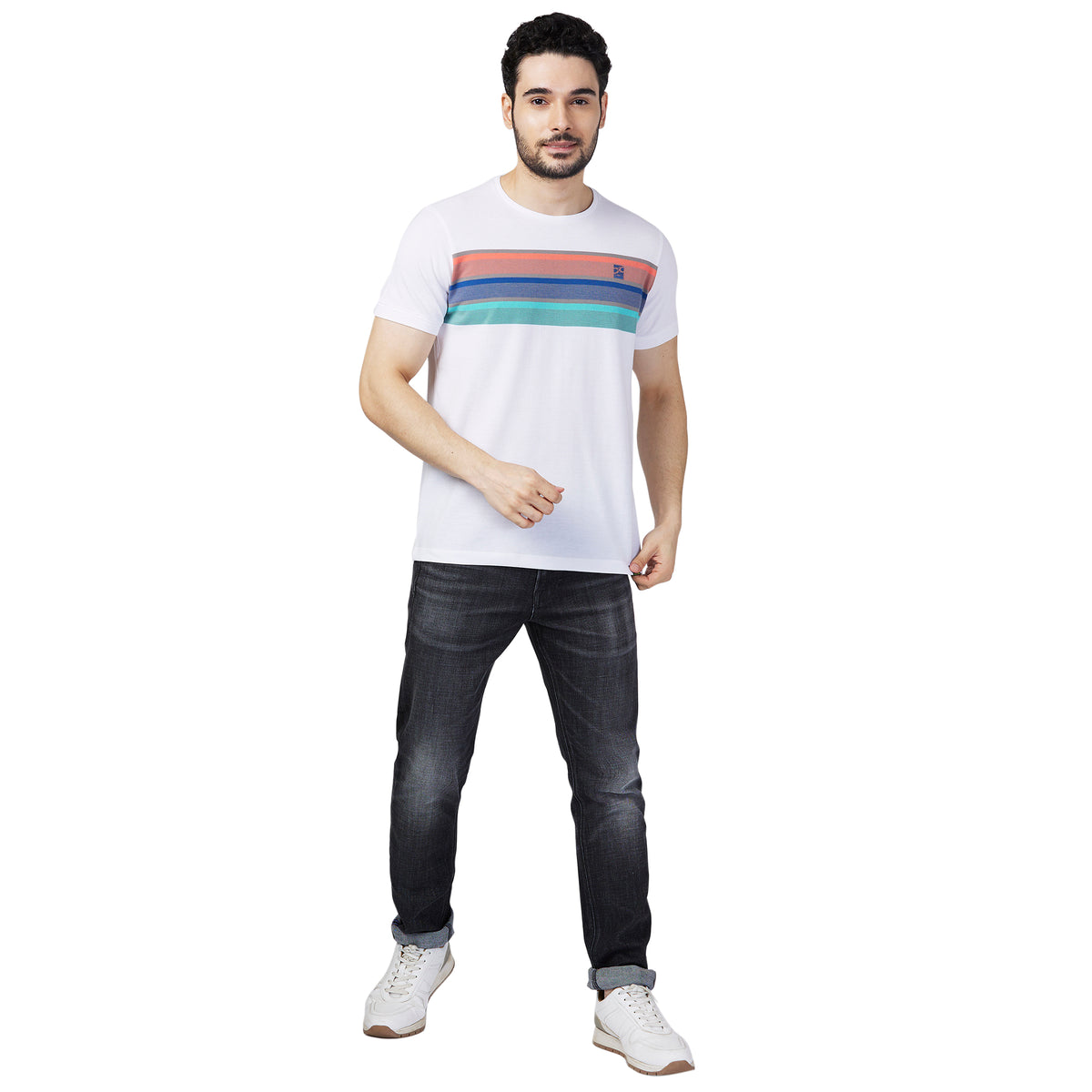 Killer Men White Printed Slim Fit T-Shirt