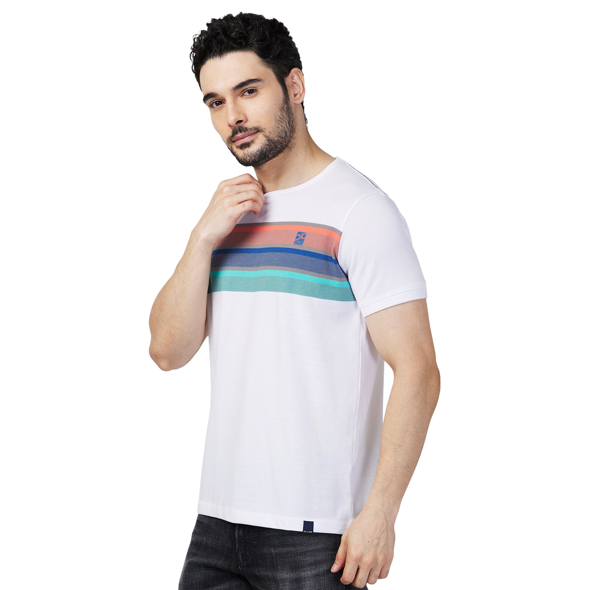 Killer Men White Printed Slim Fit T-Shirt