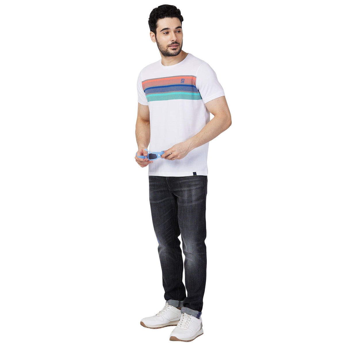 Killer Men White Printed Slim Fit T-Shirt