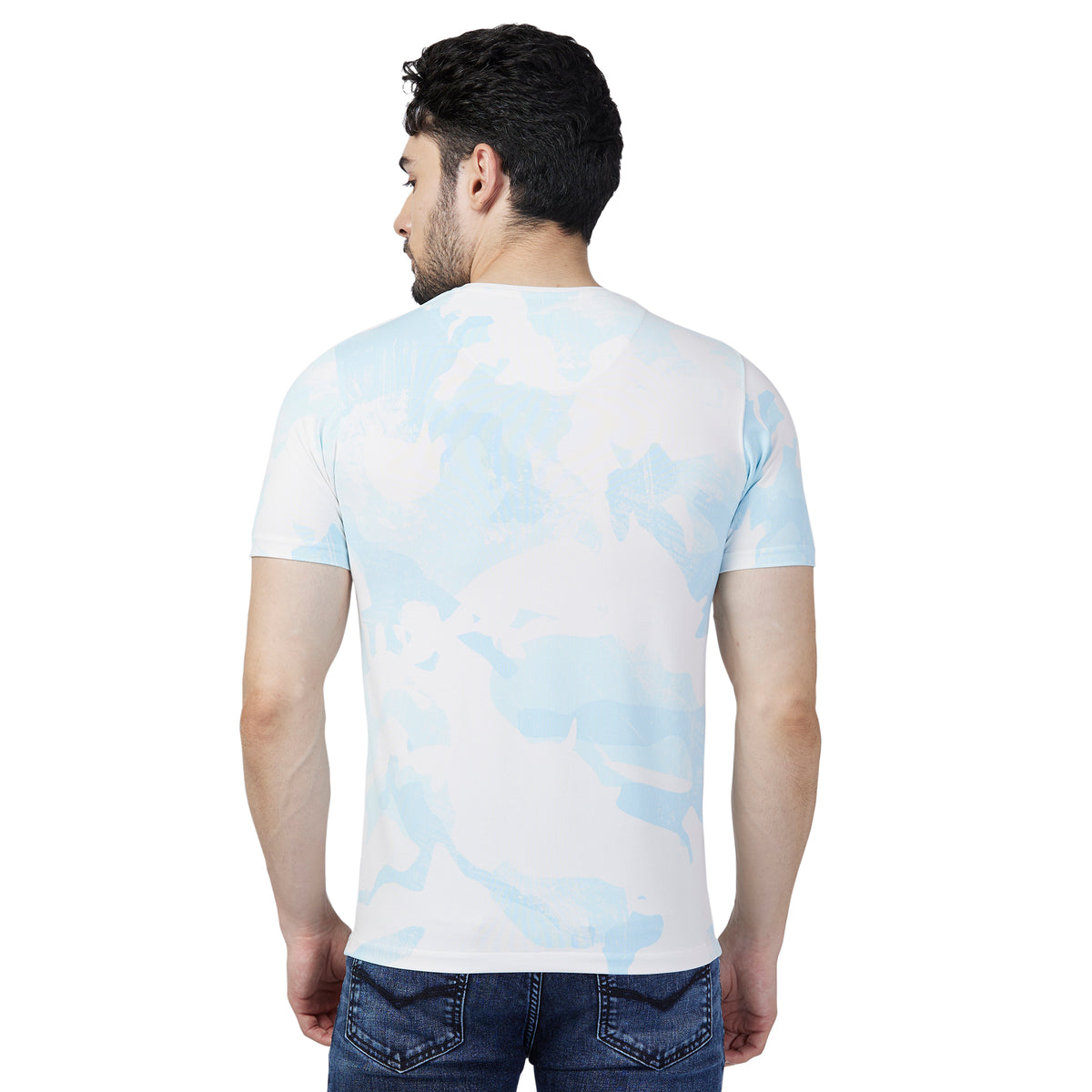 Killer Men Blue Printed Slim Fit T-Shirt