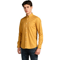 Killer Men Mustard Solid Slim Fit Shirts