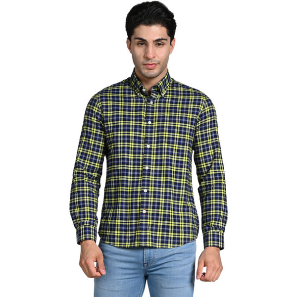 Killer Men Green Checks Slim Fit Shirts