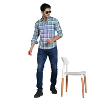 Killer Men Green Checks Slim Fit Shirts