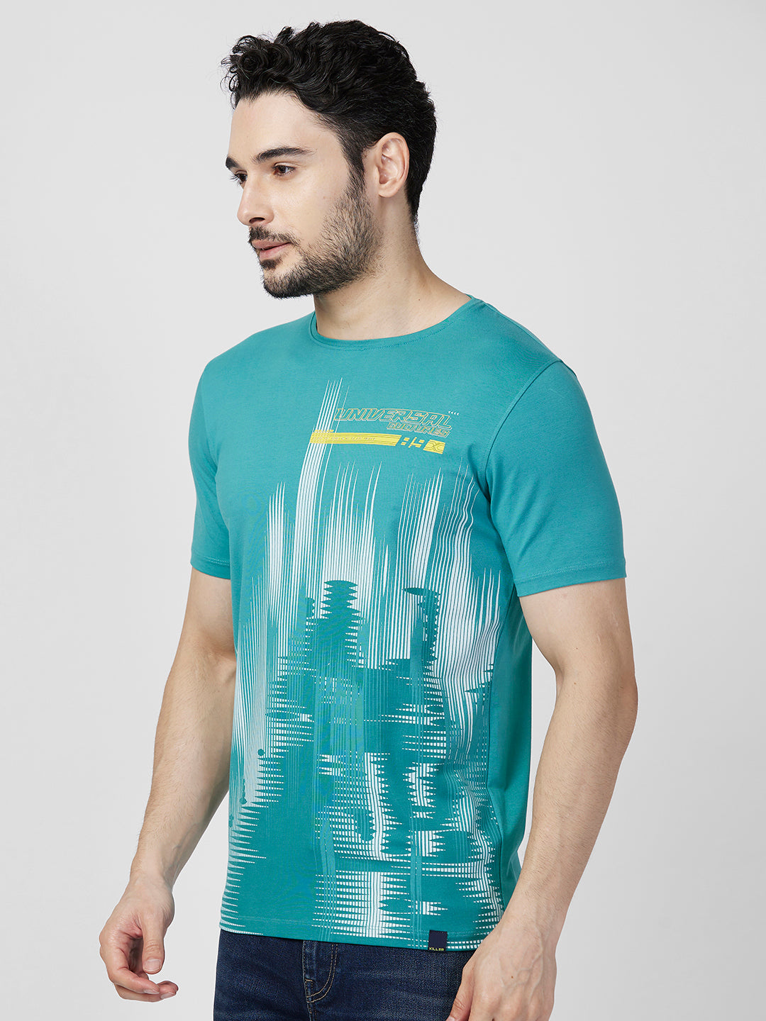 Killer Men Blue Printed Slim Fit T-Shirts