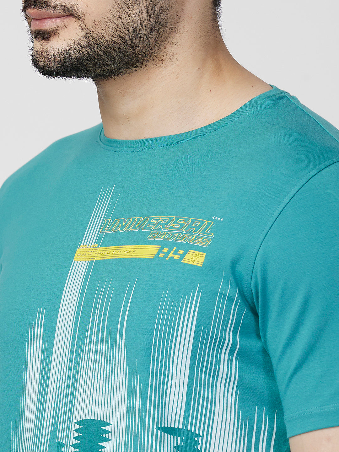 Killer Men Blue Printed Slim Fit T-Shirts