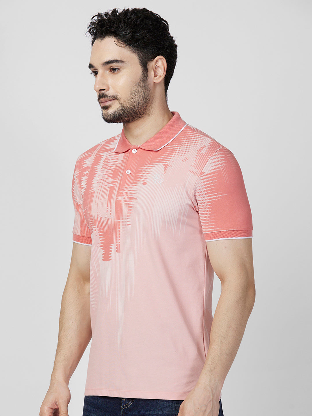 Killer Men Peach Printed Slim Fit T-Shirts