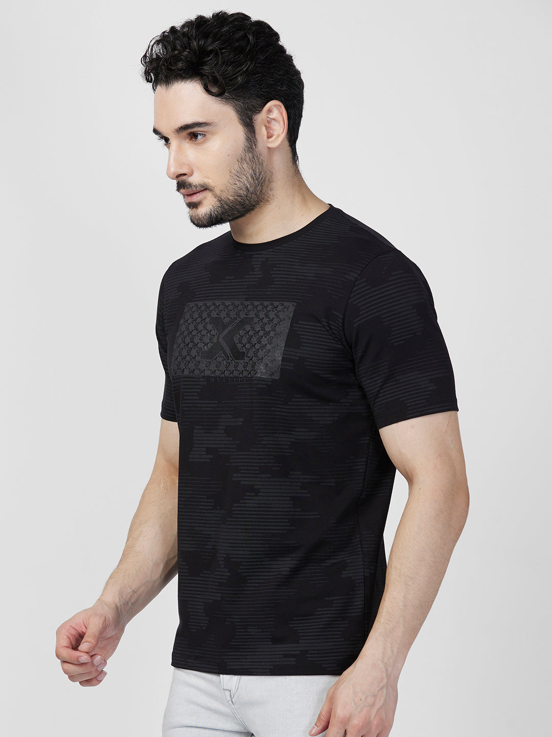 Killer Men Black Printed Slim Fit T-Shirts