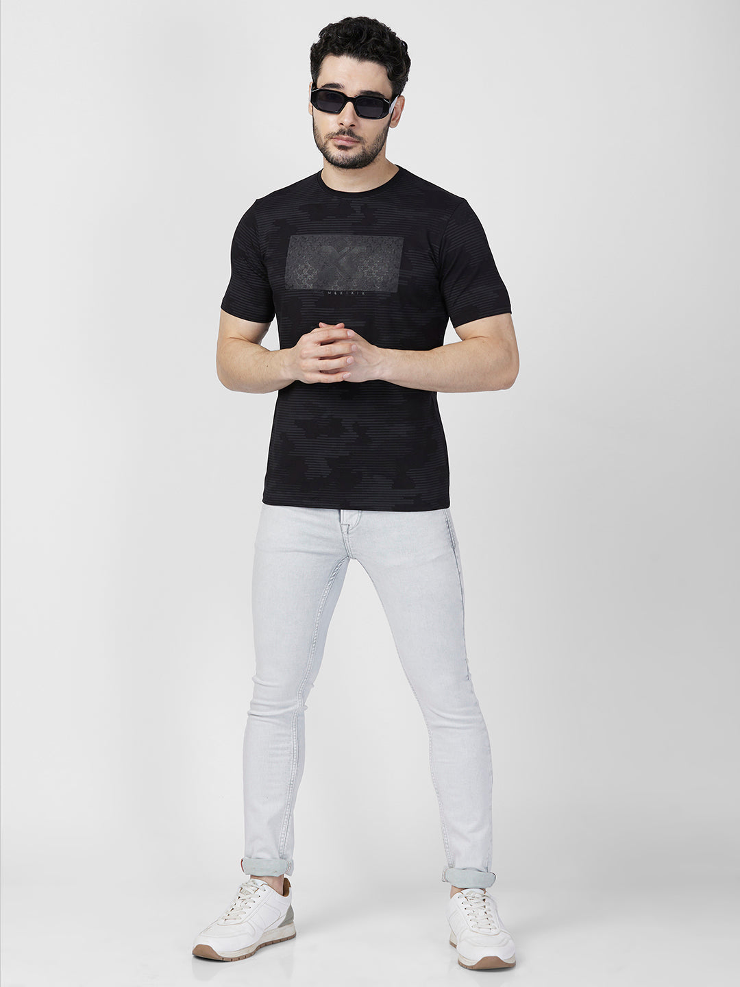 Killer Men Black Printed Slim Fit T-Shirts