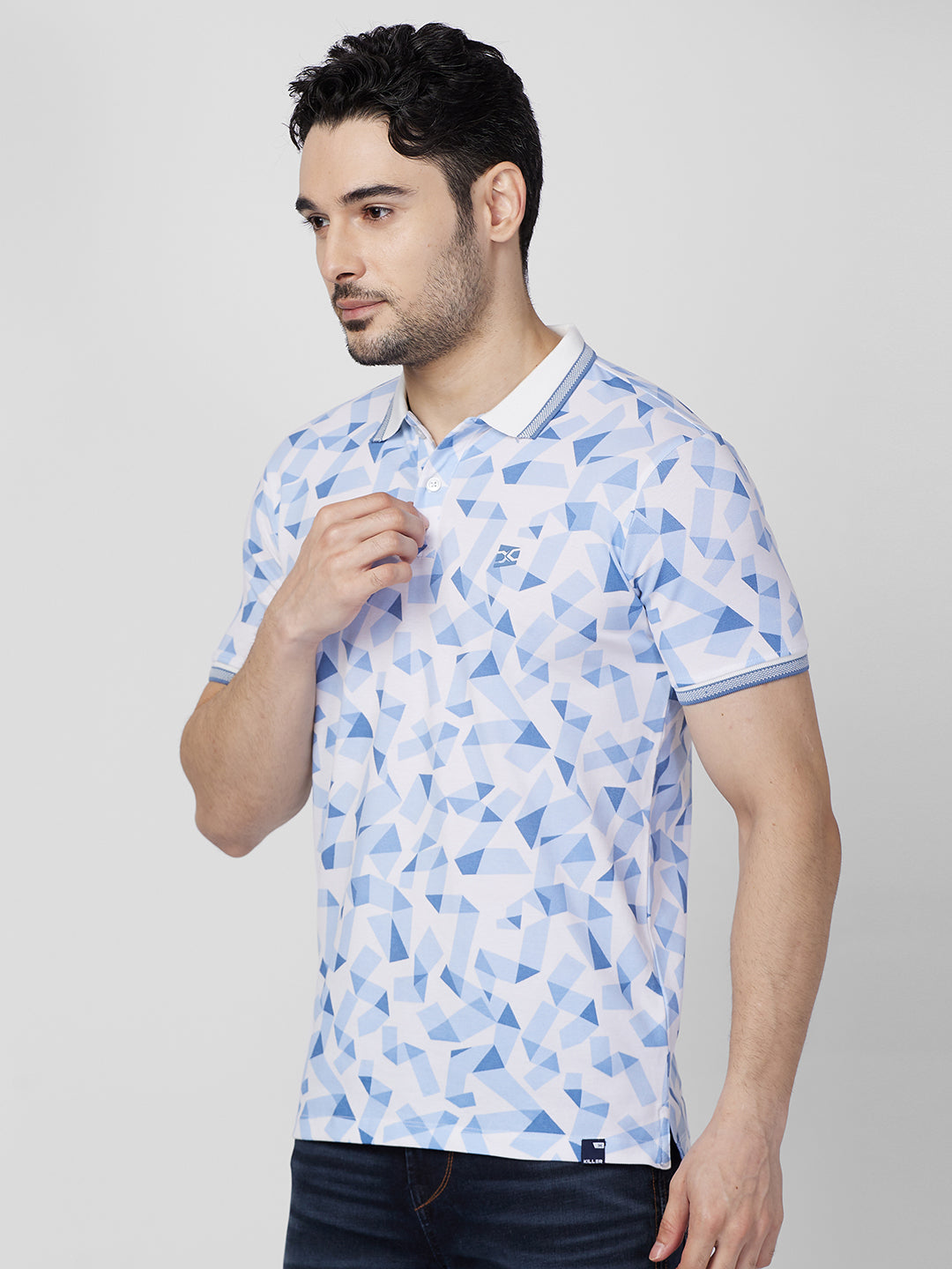 Killer Men White Printed Slim Fit T-Shirts