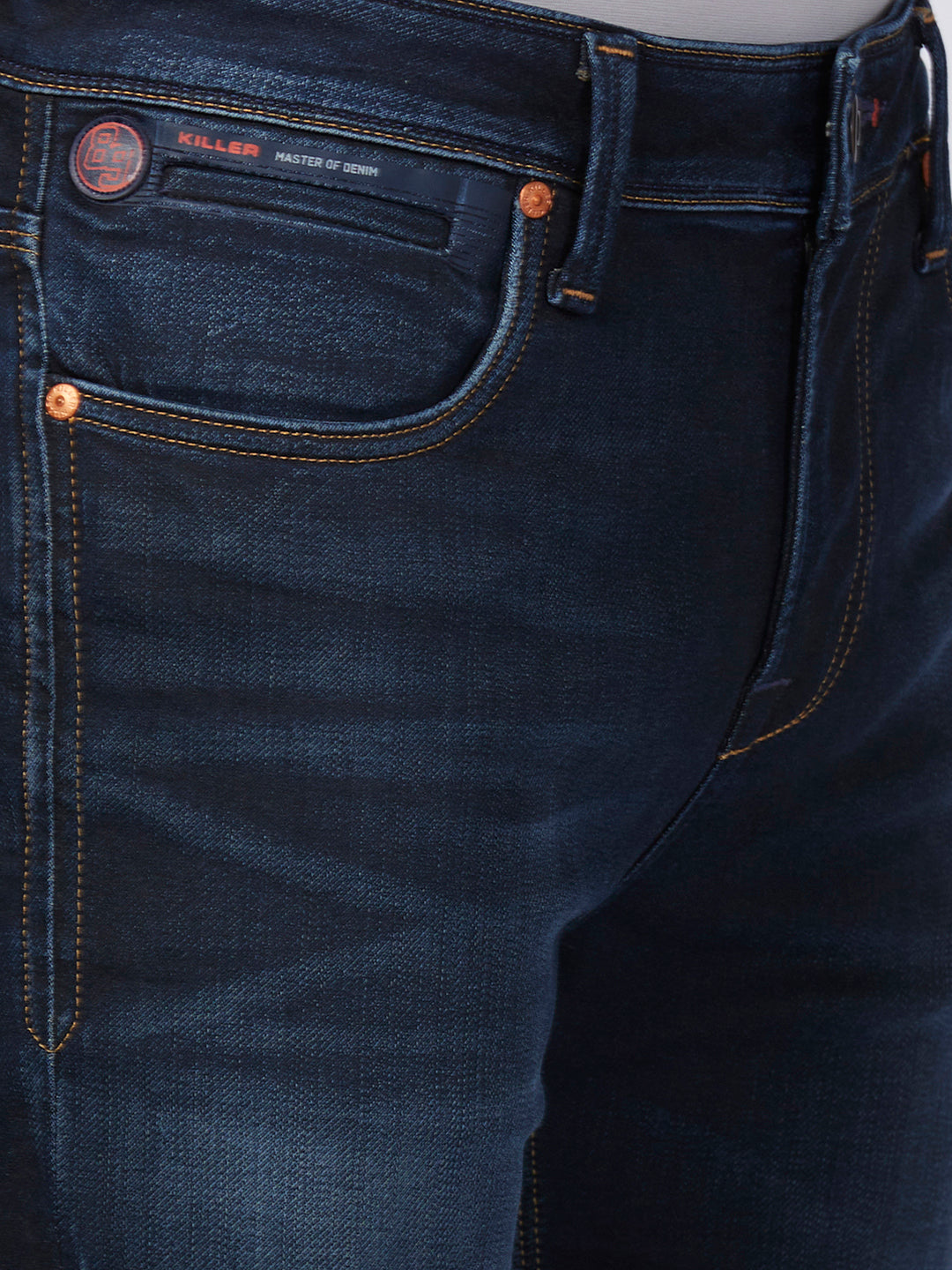 Killer Men Dark Blue Solid Slim Fit Jeans