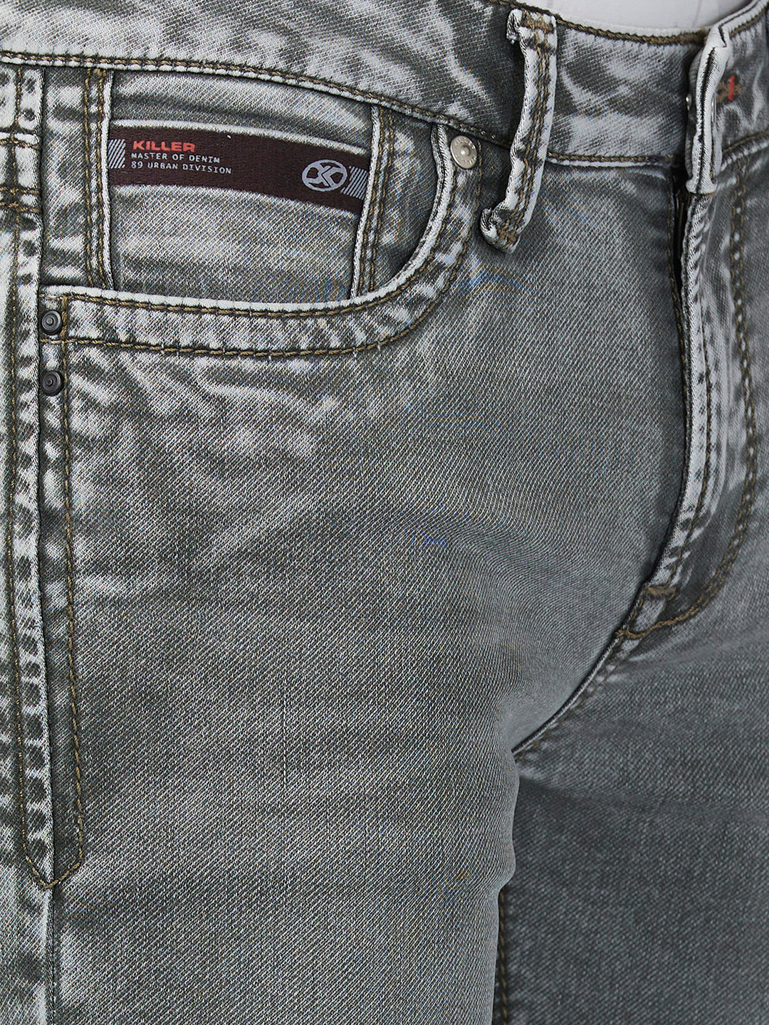 Killer Men Light Green Solid Slim Fit Jeans