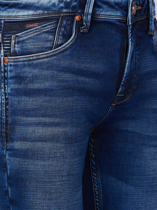 Killer Men Blue Solid Slim Fit Jeans