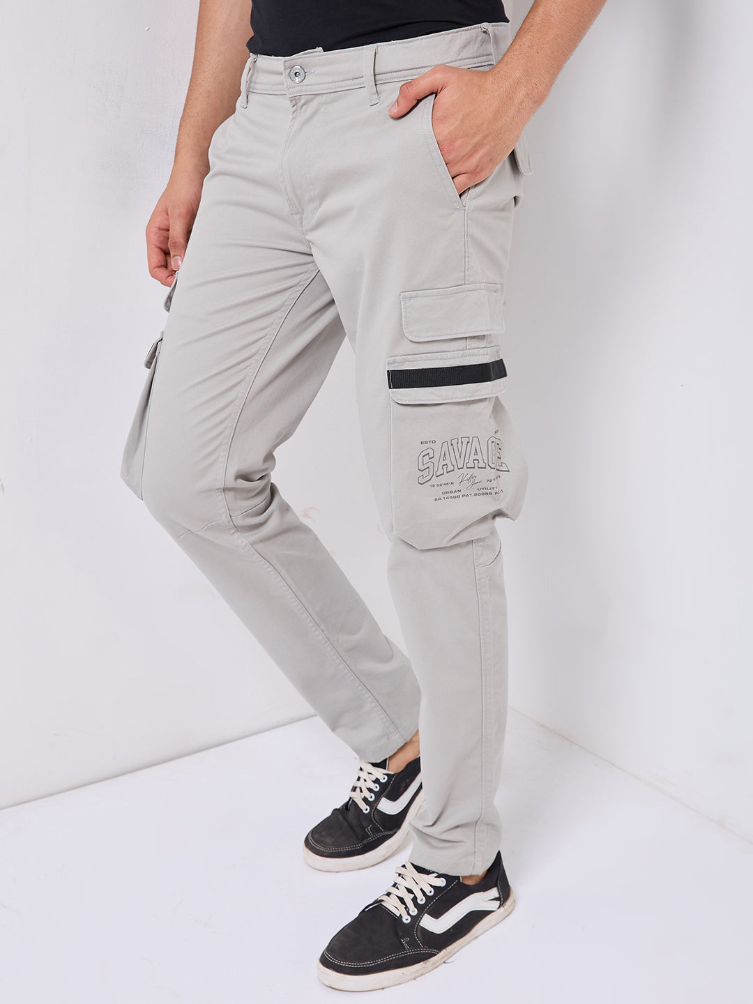 Killer Men Grey Solid Cargo