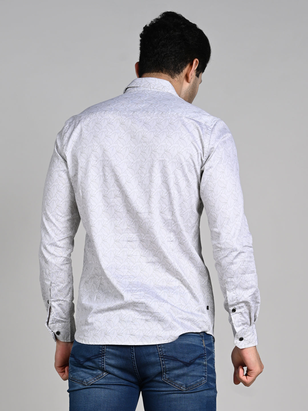 Killer Men Beige Printed Slim Fit Shirts