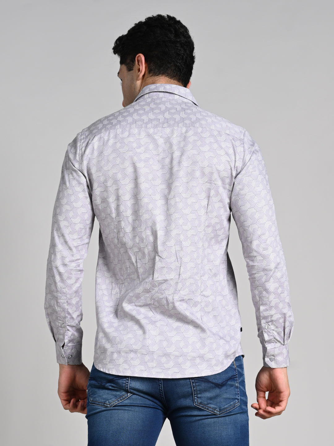 Killer Men Purple Printed Slim Fit Shirts