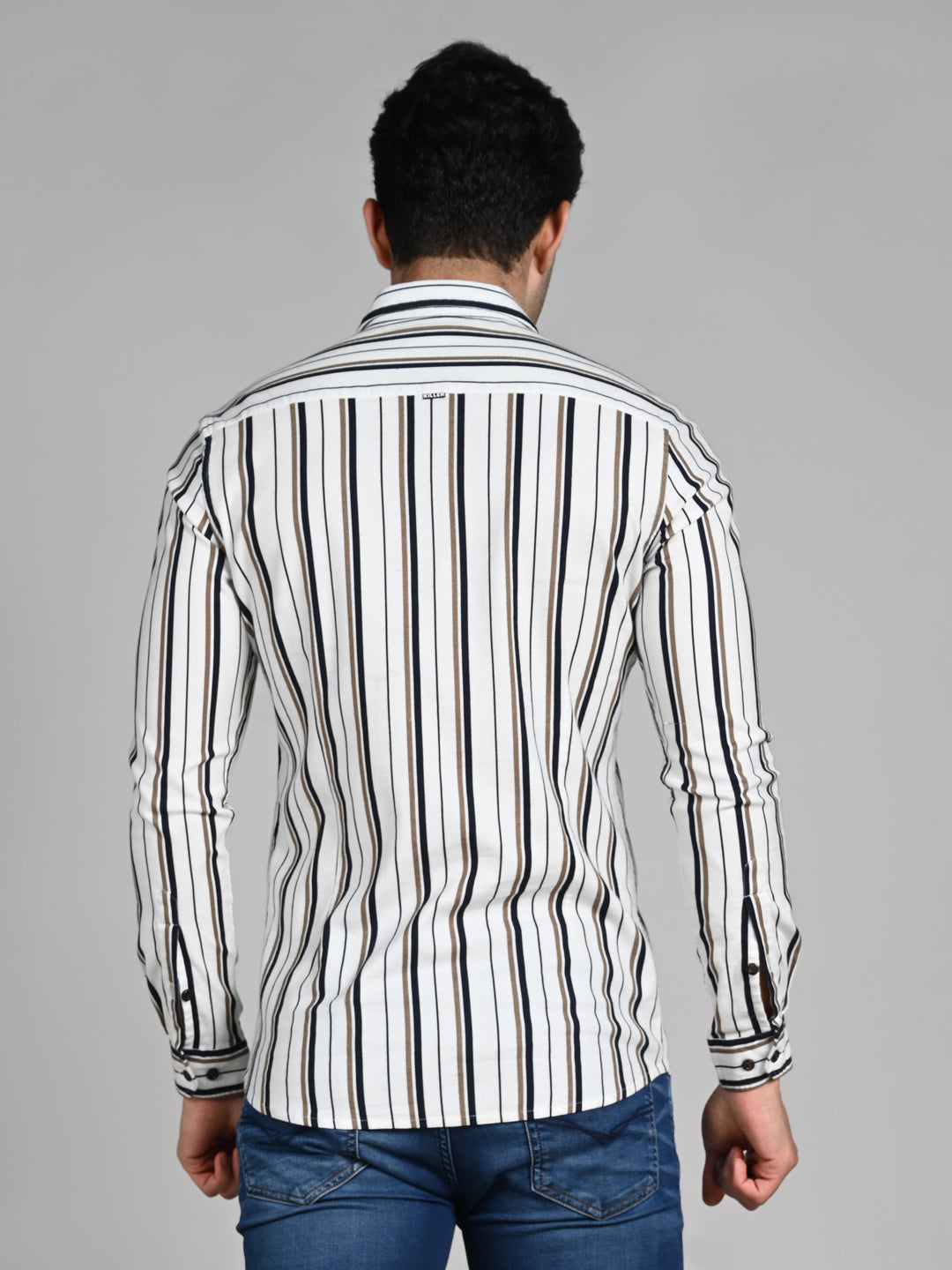 Killer Men Beige Printed Slim Fit Shirts