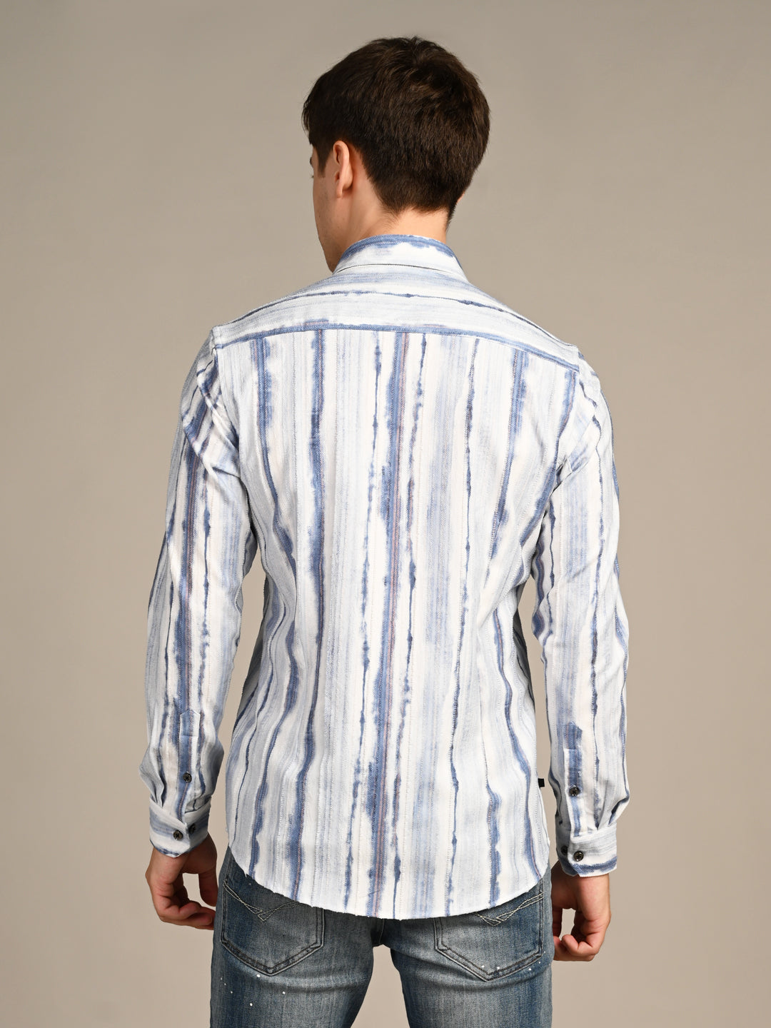 Killer Men Blue Printed Slim Fit Shirts