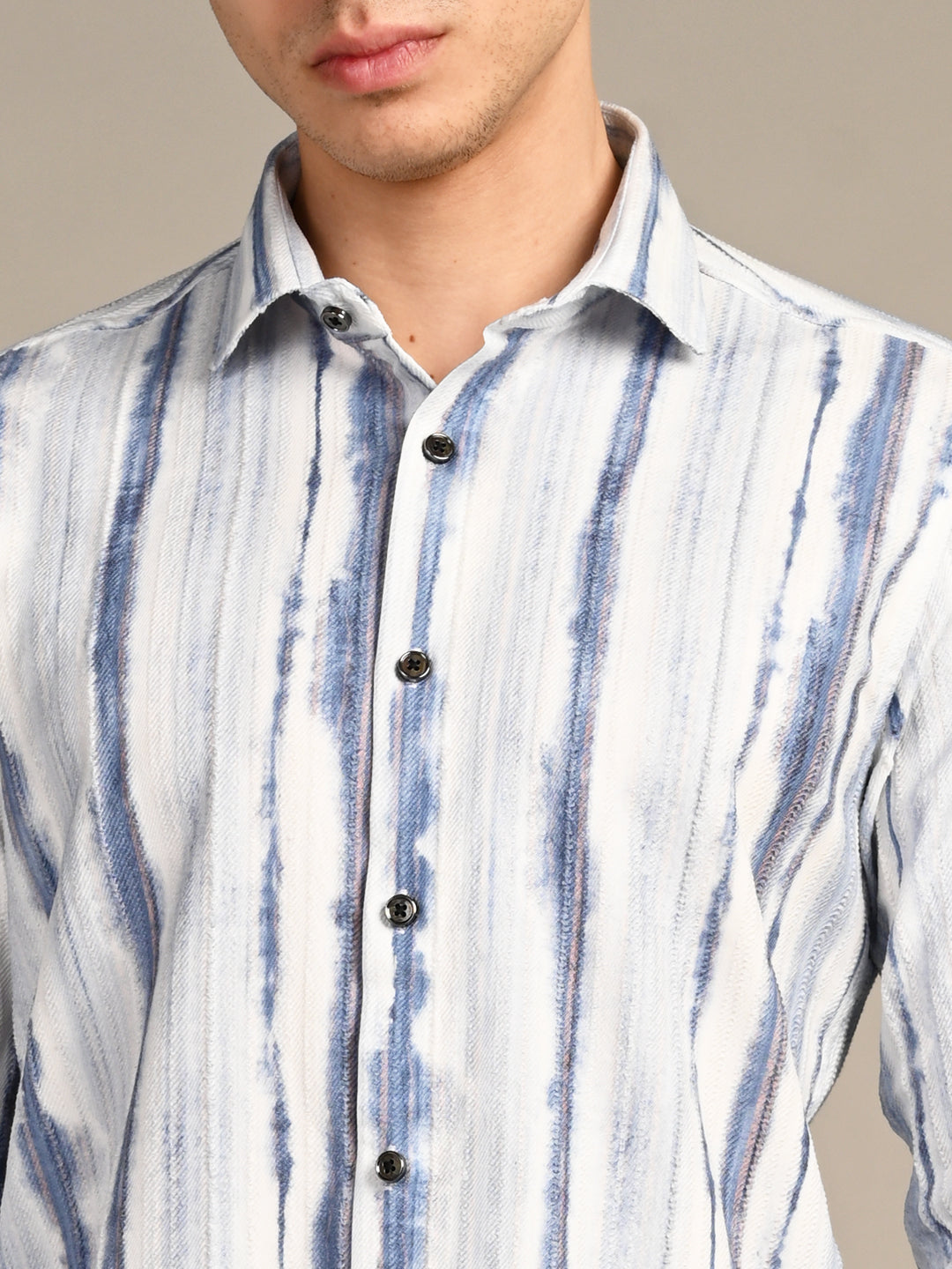 Killer Men Blue Printed Slim Fit Shirts