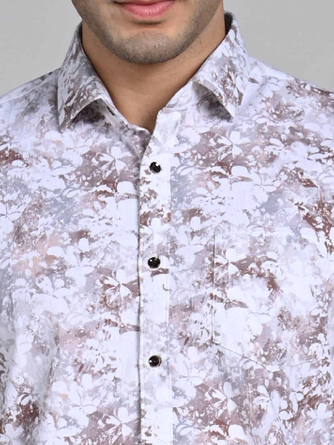 Killer Men Brown Printed Slim Fit Shirts