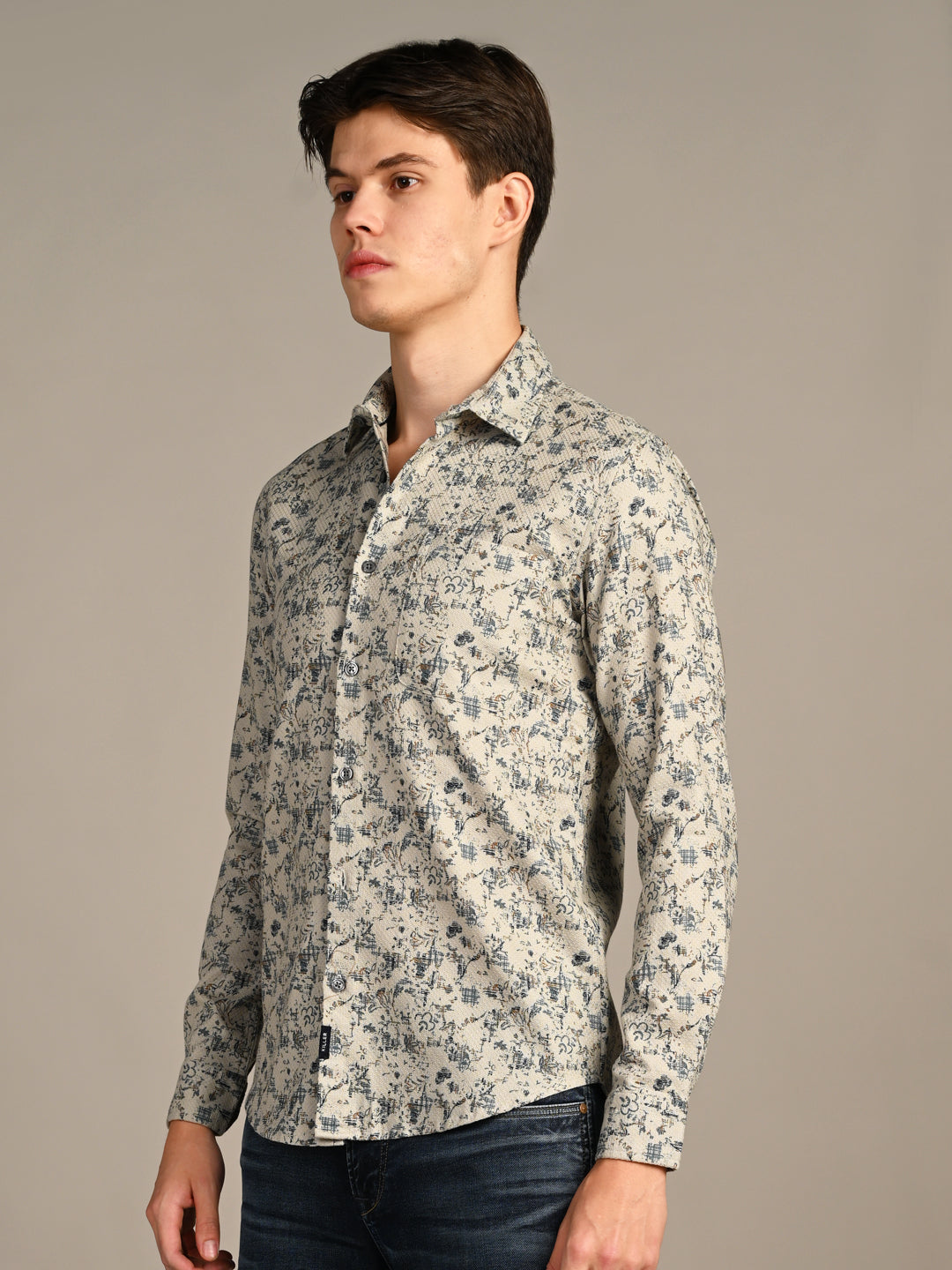 Killer Men Green Printed Slim Fit Shirts
