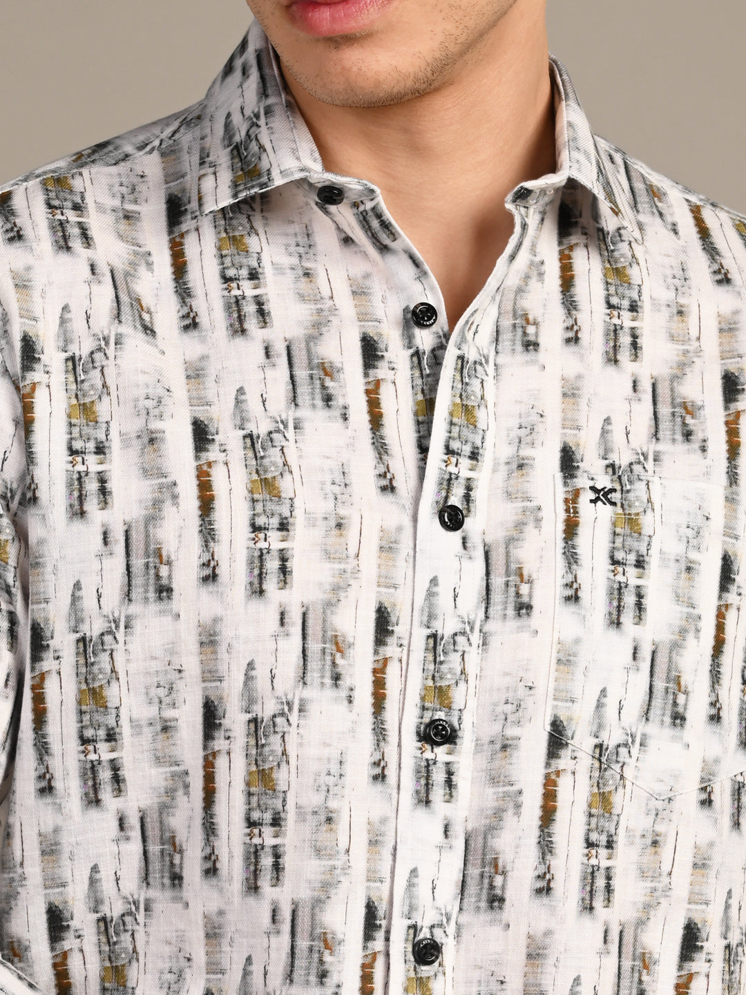 Killer Men Brown Printed Slim Fit Shirts
