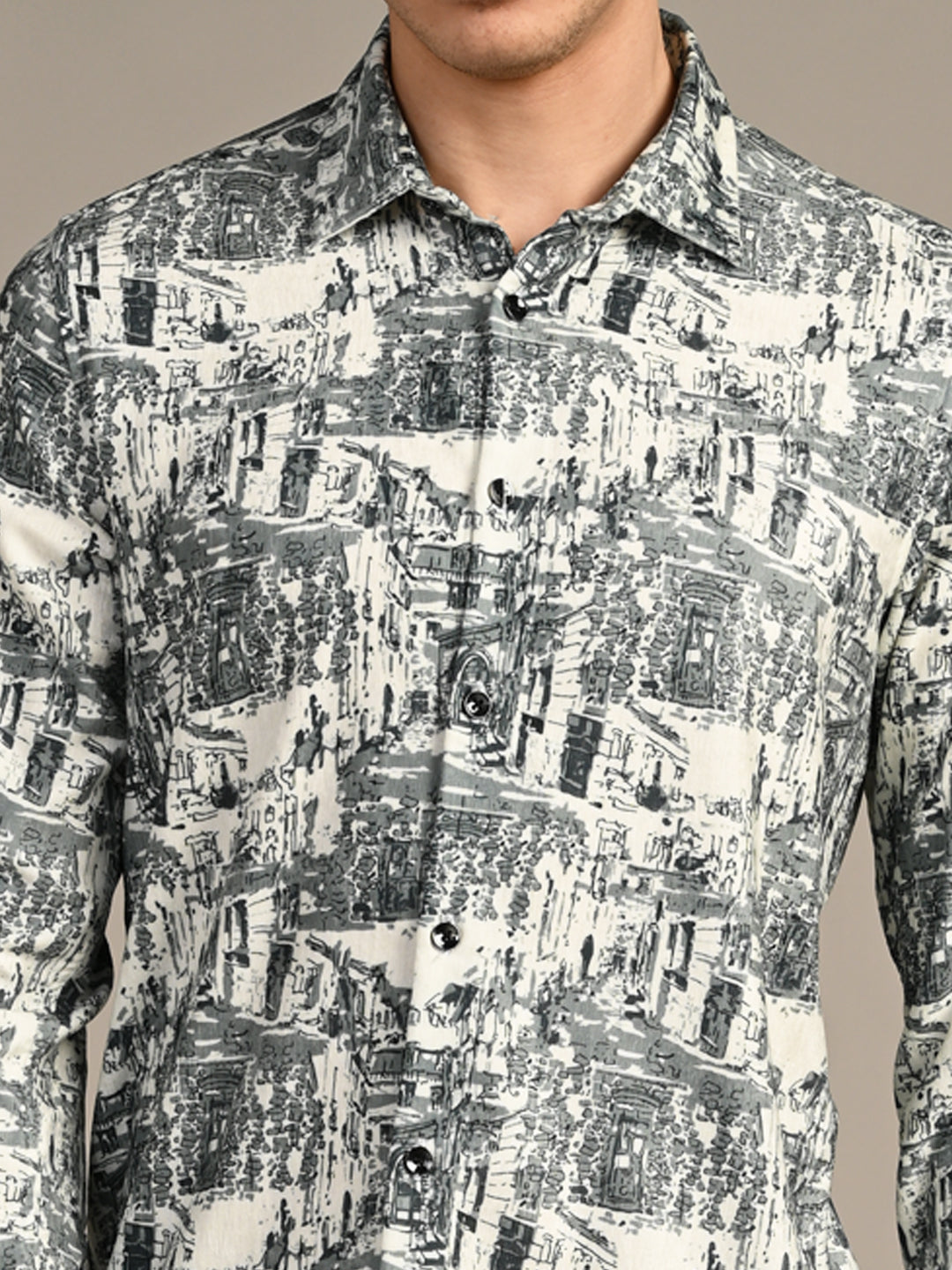 Killer Men Green Printed Slim Fit Shirts