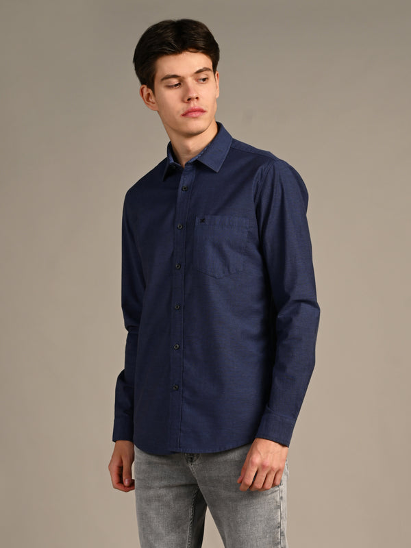 Killer Men Grey Solid Slim Fit Shirts