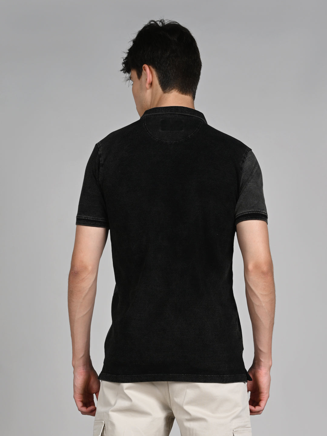 Killer Men Black Solid Slim Fit T-Shirts