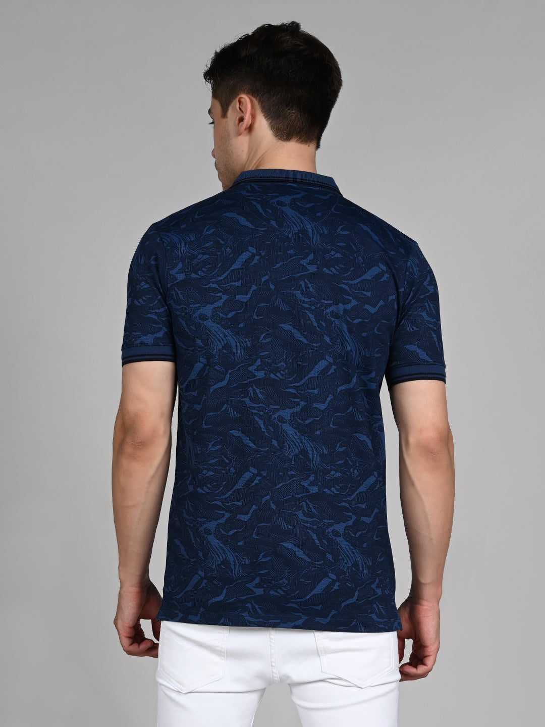 Killer Men Dark Blue Printed Slim Fit T-Shirt