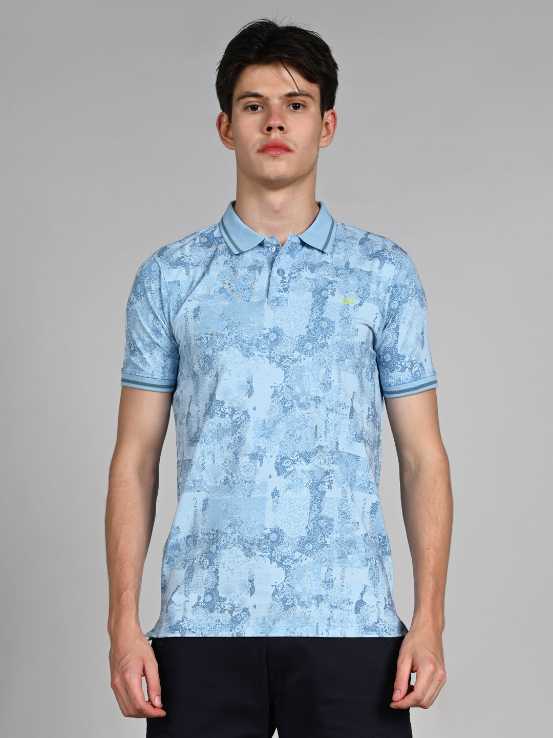 Killer Men Light Blue Printed Slim Fit T-Shirt