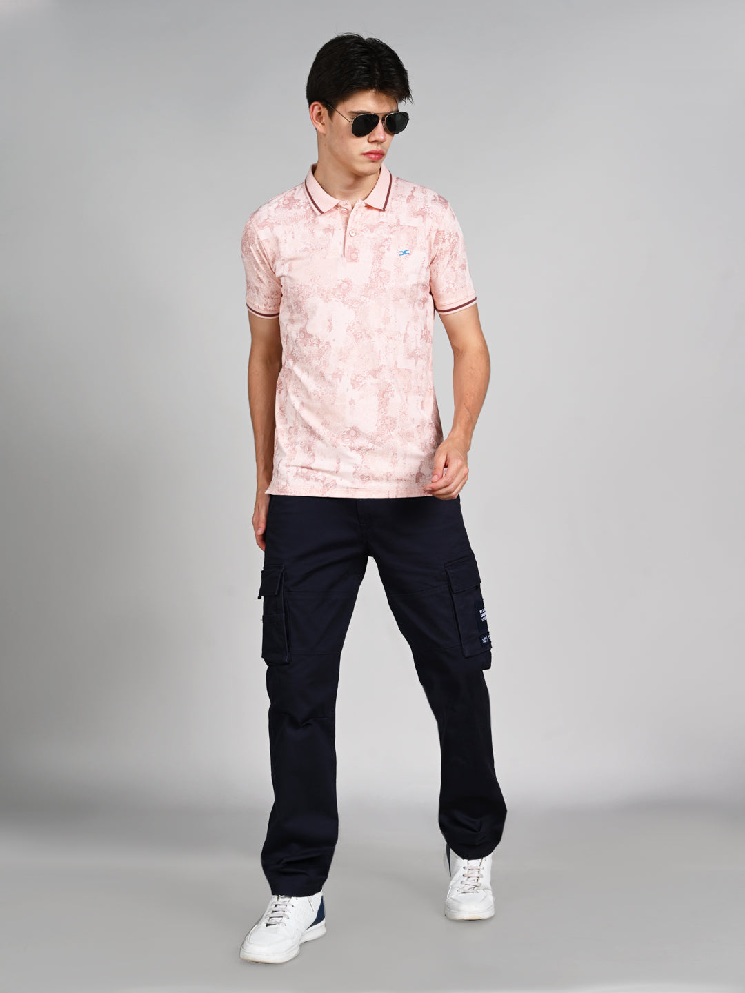 Killer Men Peach Printed Slim Fit T-Shirt