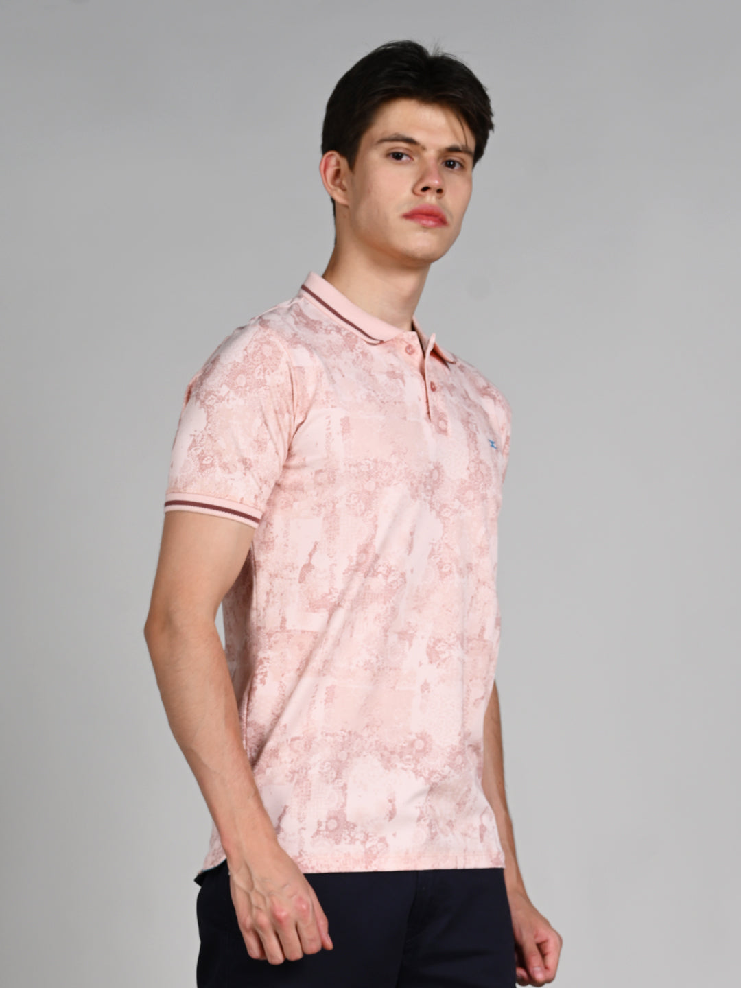 Killer Men Peach Printed Slim Fit T-Shirt
