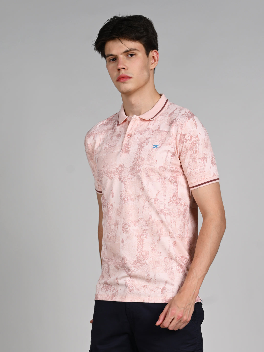 Killer Men Peach Printed Slim Fit T-Shirt