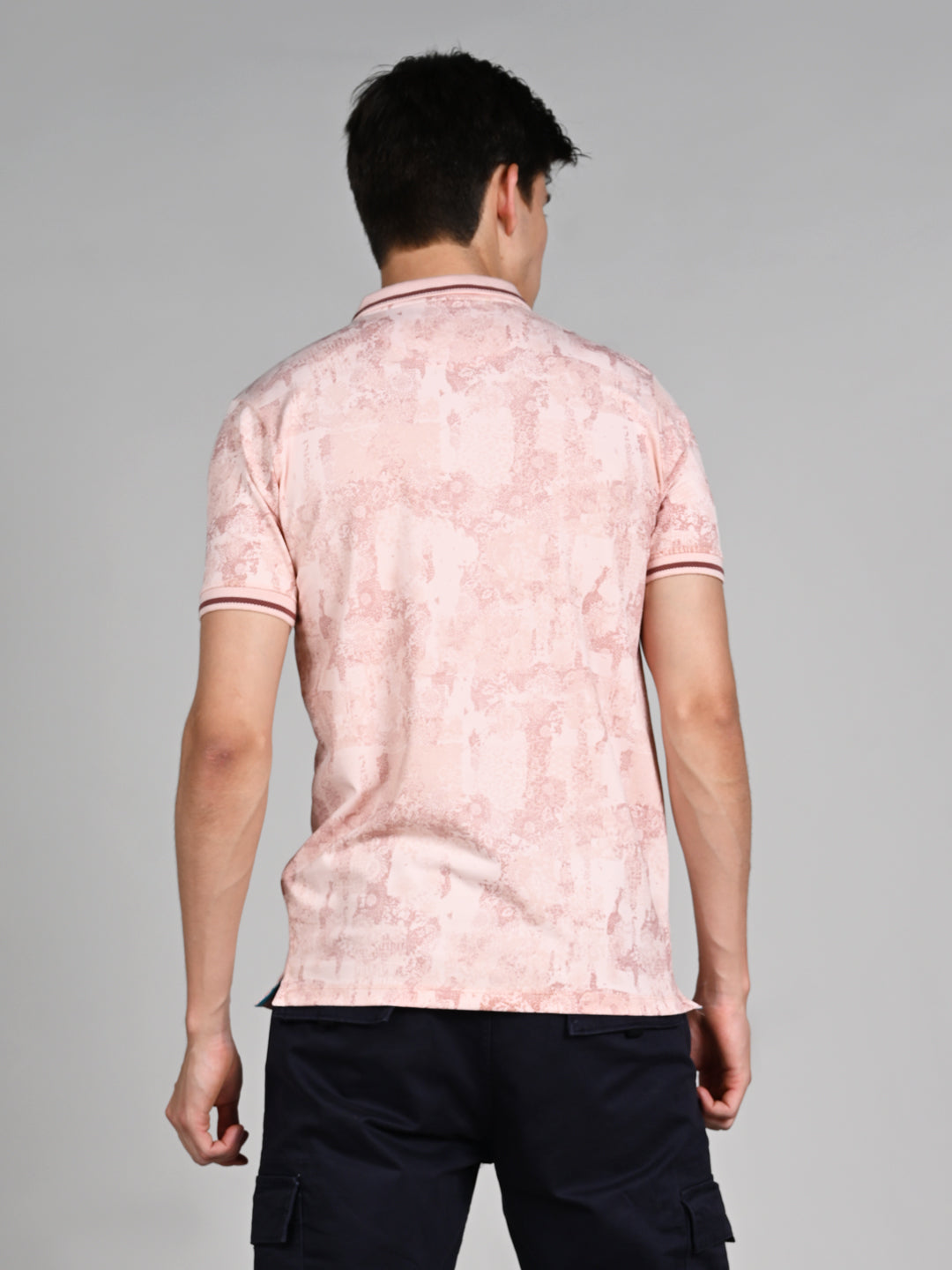Killer Men Peach Printed Slim Fit T-Shirt