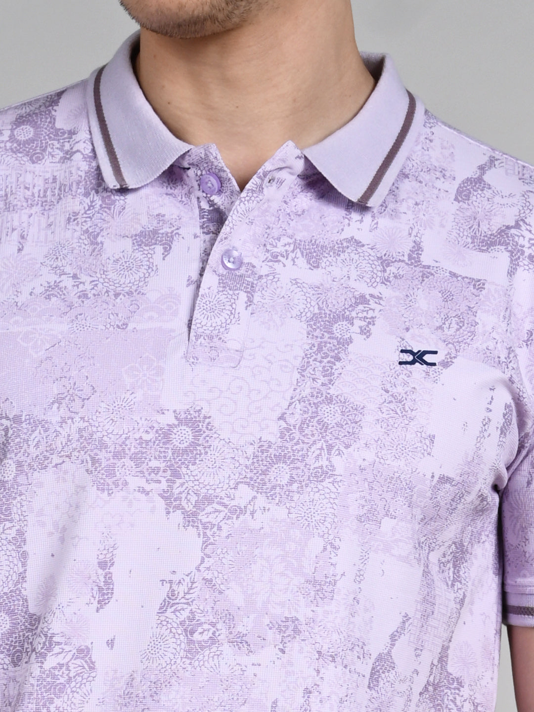 Killer Men Light Purple Printed Slim Fit T-Shirt