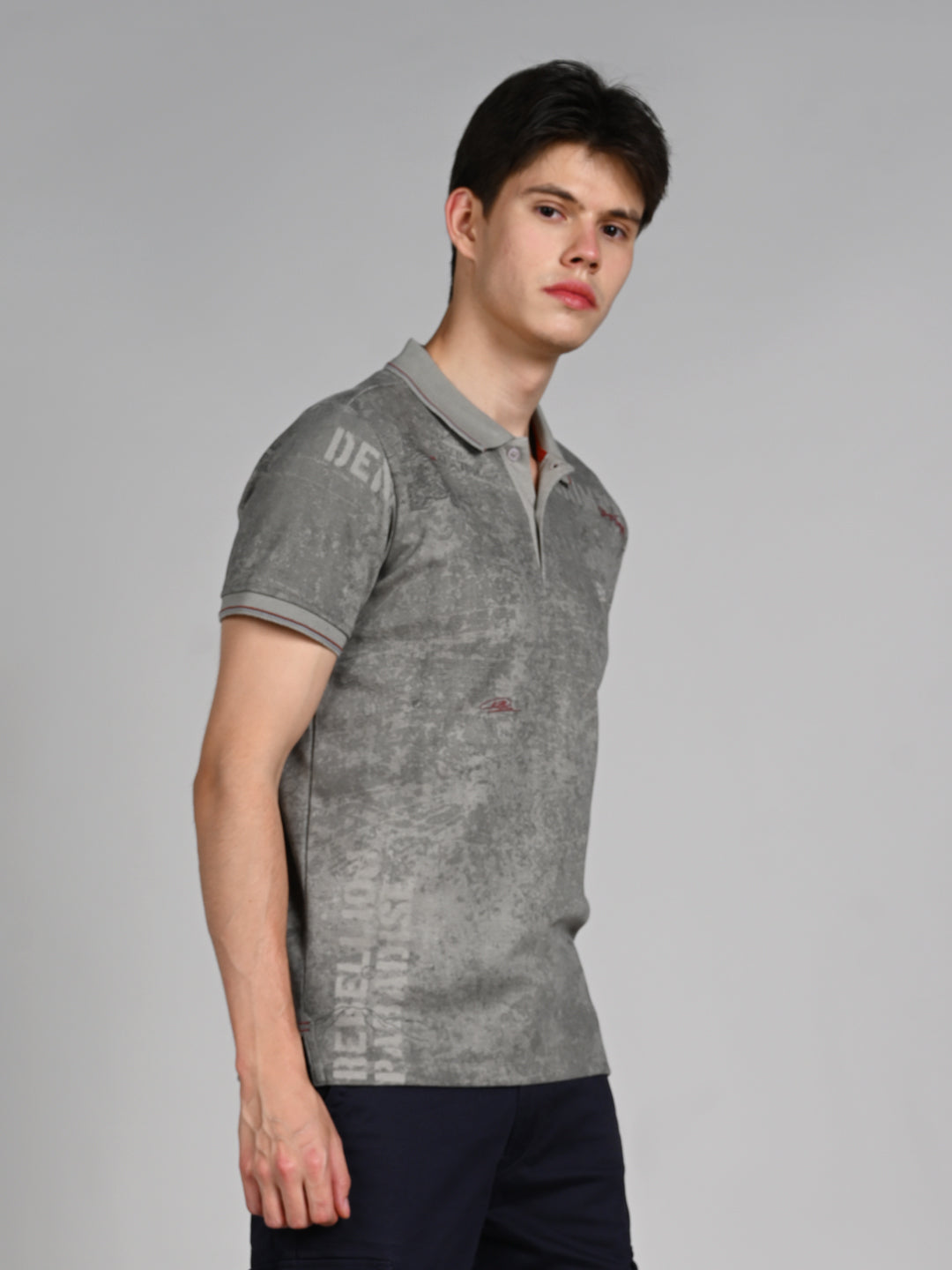 Killer Men Grey Printed Slim Fit T-Shirt