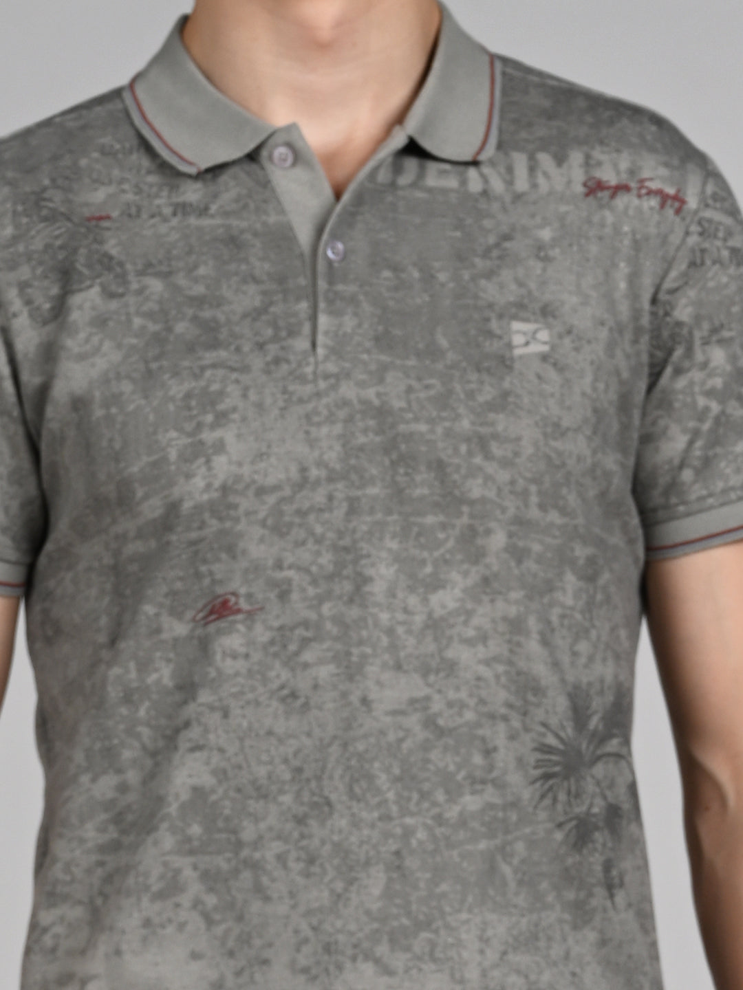 Killer Men Grey Printed Slim Fit T-Shirt