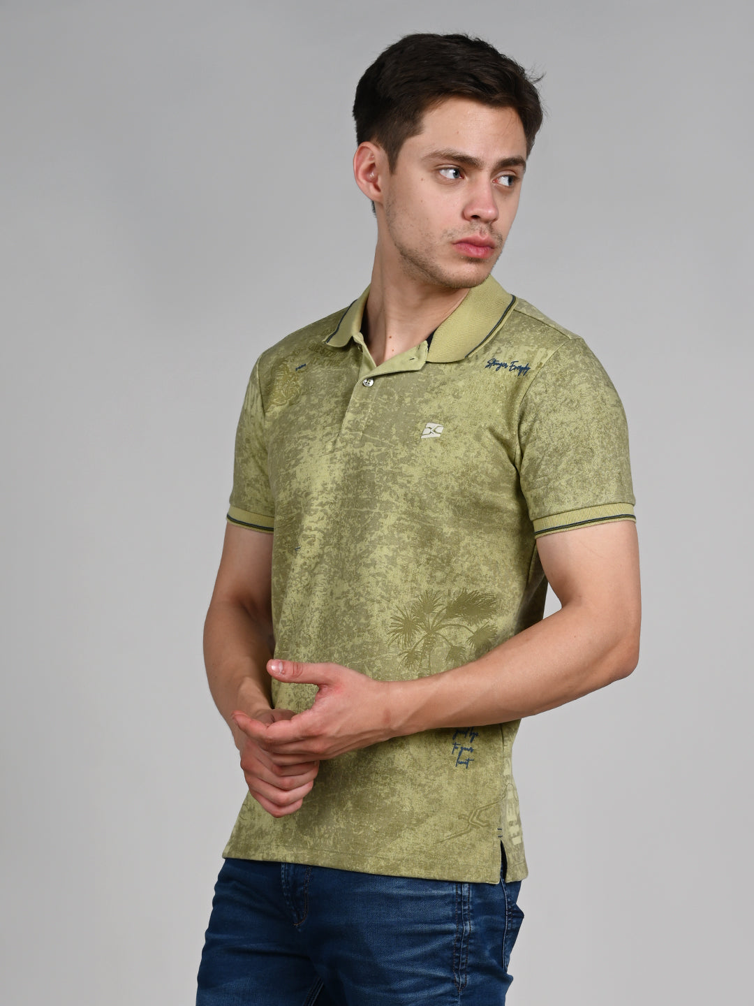 Killer Men Green Printed Slim Fit T-Shirt