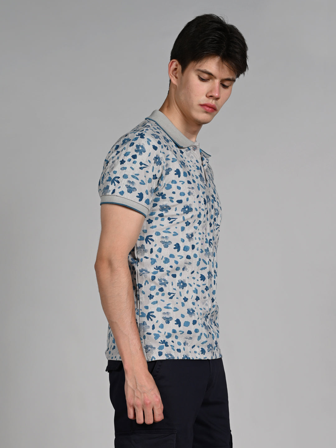 Killer Men Teal Blue Printed Slim Fit T-Shirt