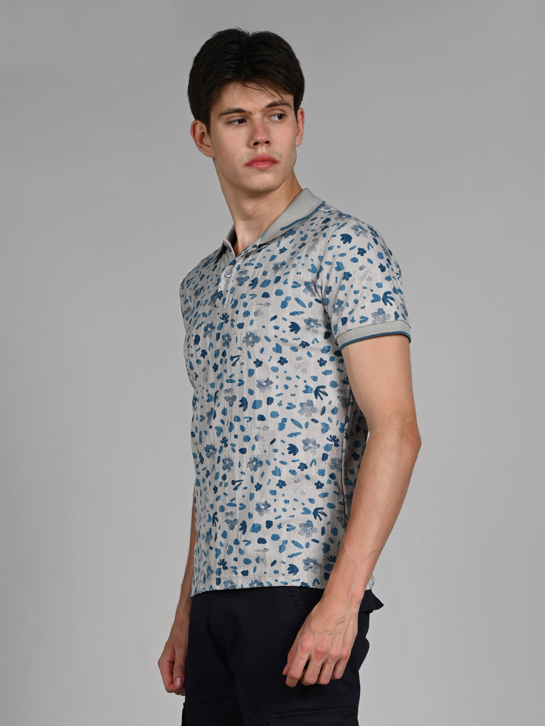 Killer Men Teal Blue Printed Slim Fit T-Shirt