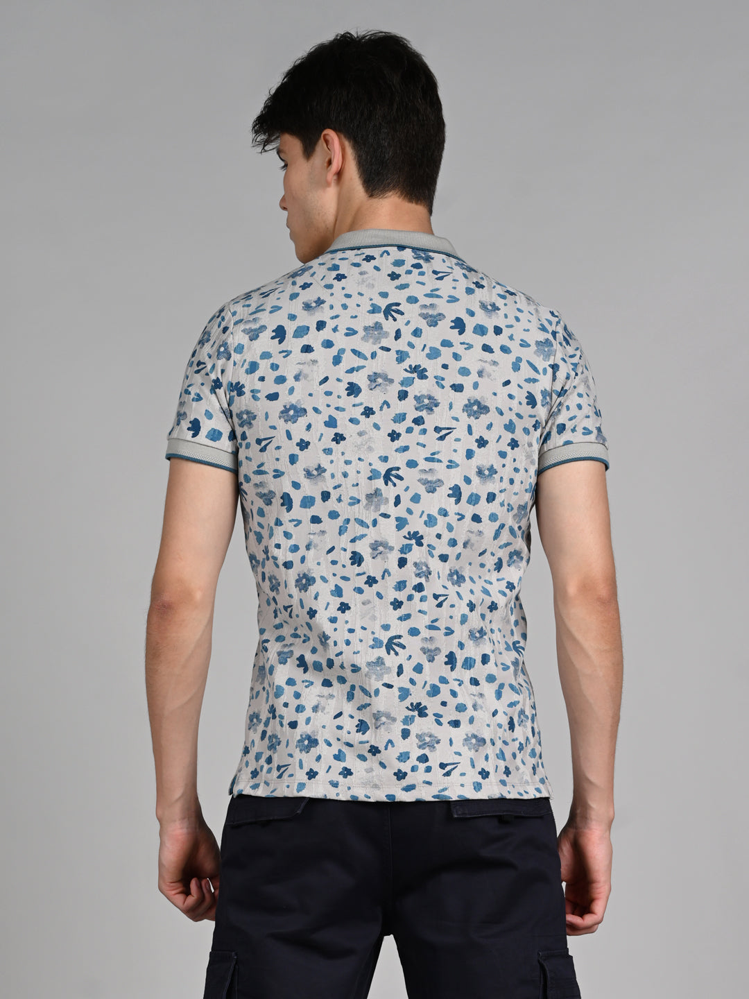 Killer Men Teal Blue Printed Slim Fit T-Shirt