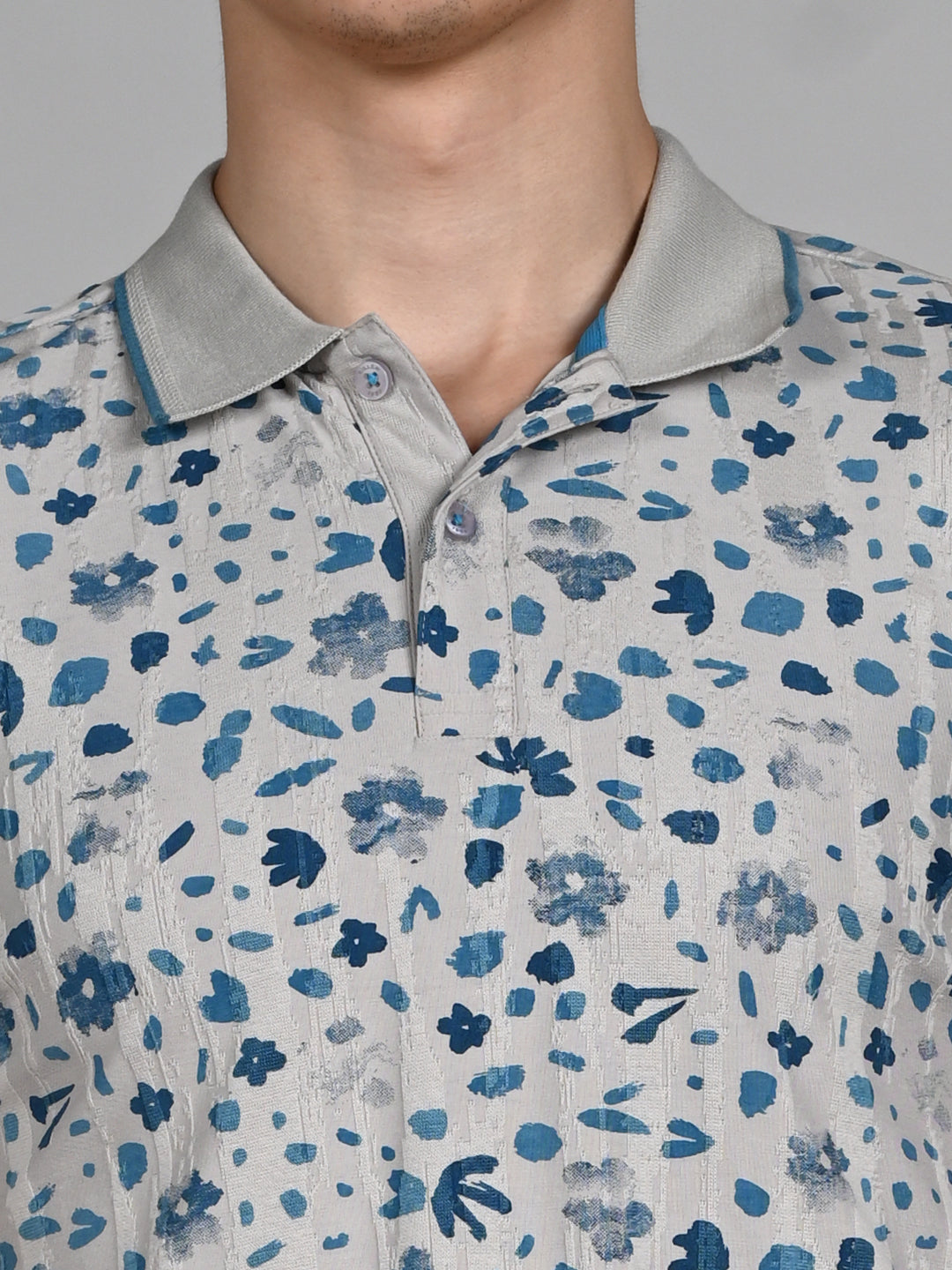 Killer Men Teal Blue Printed Slim Fit T-Shirt