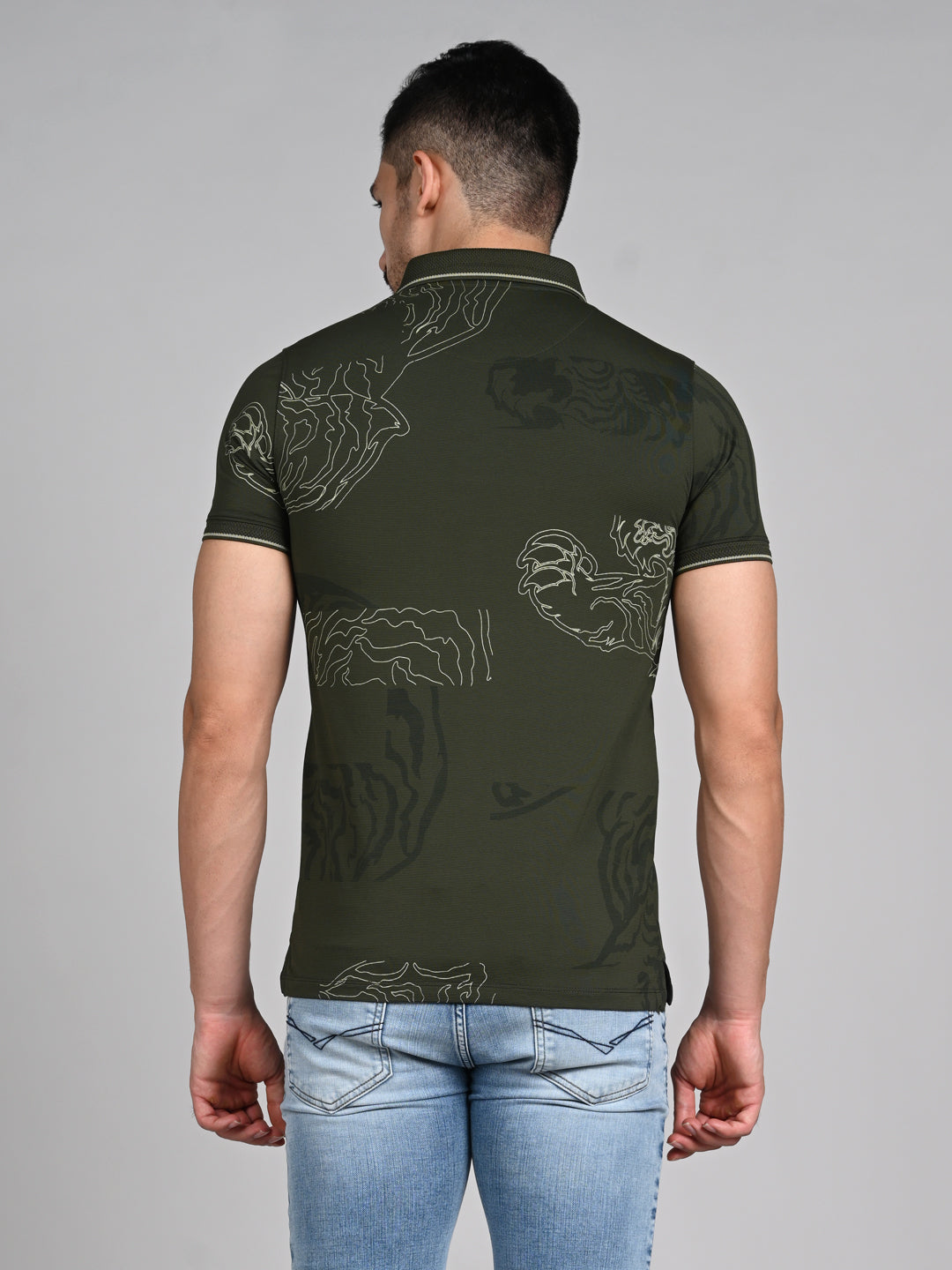 Killer Men Olive Printed Slim Fit T-Shirt