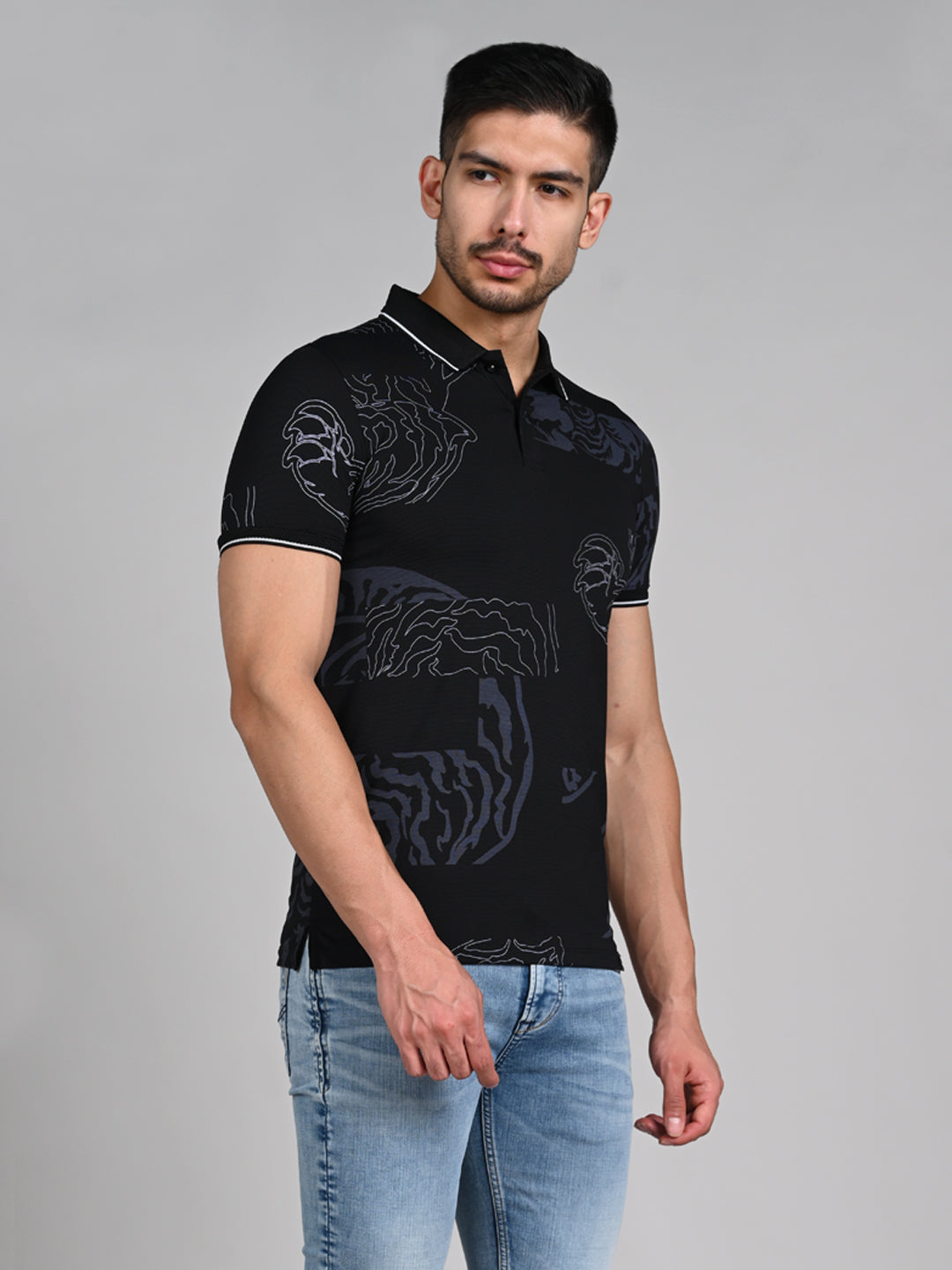 Killer Men Black Printed Slim Fit T-Shirt