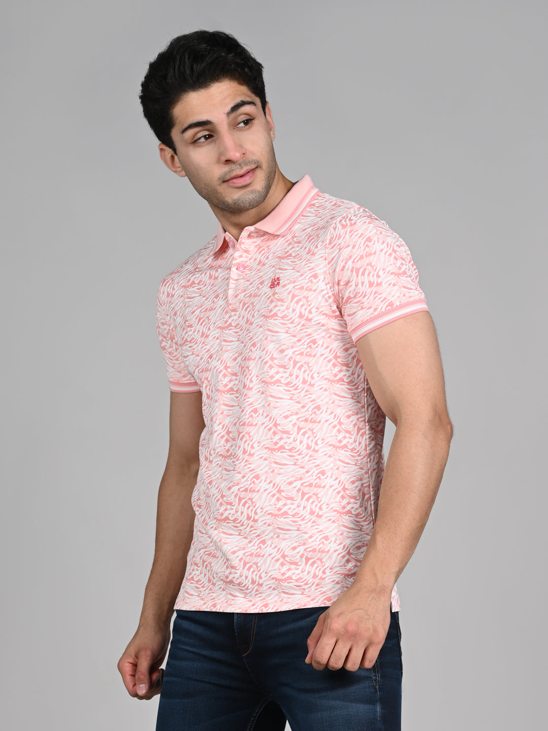 Killer Men Pink Printed Slim Fit T-Shirt