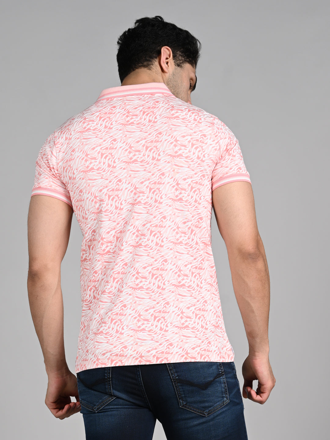 Killer Men Pink Printed Slim Fit T-Shirt